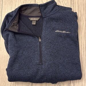 Eddie Bauer Men's Dark Navy Half-Zip Sweater